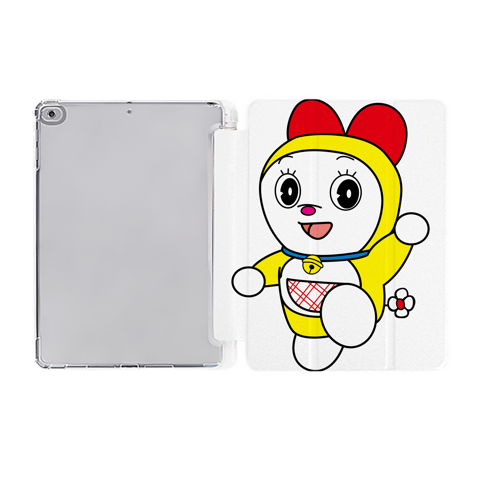 （画像用） ドラえもん ドラミ Doraemon Dorami IPad ケース ペン収納付き 三つ折りスタンド PUレザー×シリコン 対応機種9.5/10.5/10.9インチ